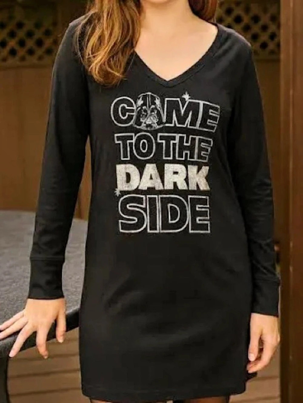 Star Wars: Come to the Dark Side Long Sleeve Sleep shirt Black Small